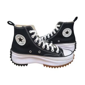 Converse CTAS Run Star Hike High Black White Platform Canvas Sneaker Womens 8